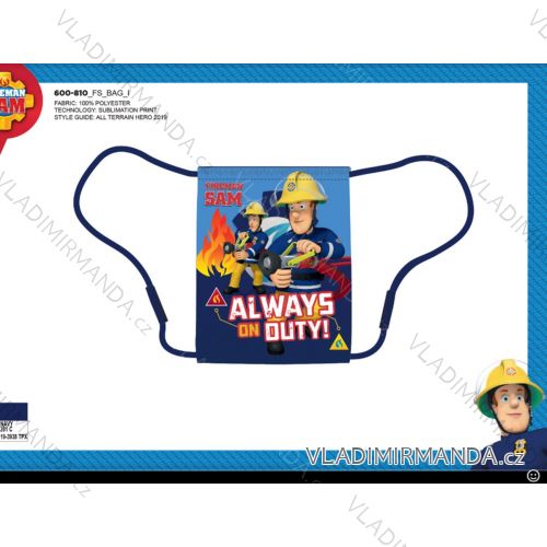 Vrecúško na obuv hasič Sam detský chlapčenský (41 * 34,5 cm) SETINO 600-810