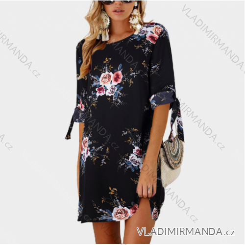 Šaty 3/4 dlhý rukáv dámske kvetované (s-5XL) AFASHION AF19189
