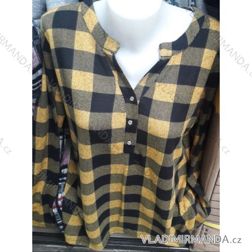 Tričko tunika teplé dlhý rukáv dámske nadrozmerné (l-3XL) ERBOSSI PM119233