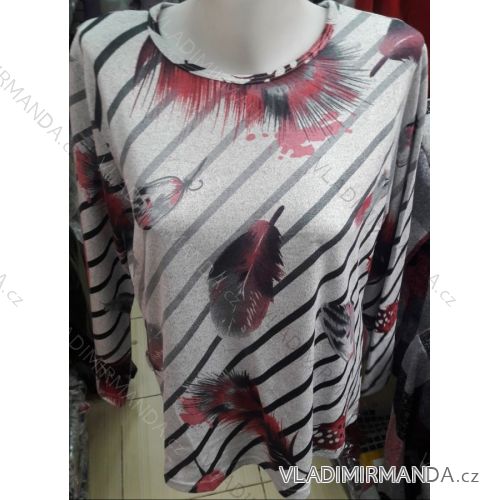 Tričko teplé dlhý rukáv dámske nadrozmerné (l-3XL) ERBOSSI PM119236