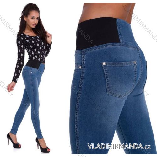 Rifle jeans s gumou v páse dámske (25-31) Gourde MA119036
