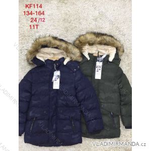 Kabát zimné s kapucňou as kožušinkou dorast chlapčenský (134-164) SAD SAD19KF114