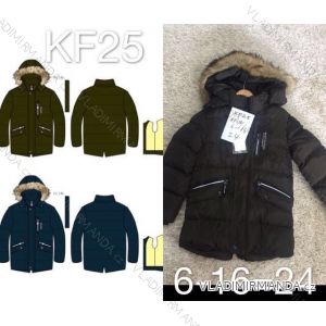 Kabát zimné s kapucňou as kožušinkou dorast chlapčenský (6-16 rokov) SAD SAD19KF25