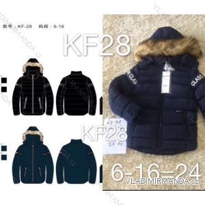 Kabát zimné s kapucňou as kožušinkou dorast chlapčenský (6-16 rokov) SAD SAD19KF28