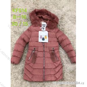 Kabát zimné s kapucňou a kožušinkou dorast dievčenské (8-16 rokov) SAD SAD19KF514