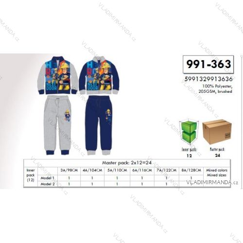 Súprava tepláky a mikina požiarnik sam detská chlapčenská (3-8 rokov) SETINO 991-363
