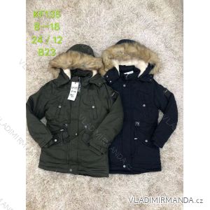 Kabát zimné s kapucňou a kožušinkou dorast chlapčenský (8-18 rokov) SAD SAD19KF135