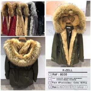 Bunda zimná s kapucňou a kožušinou  (s-m-l) K-ZELL MODA KZE198035