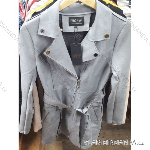 Bunda dlhá brúsená koženka dámska (s-xl) HF Woman collection IM9198901