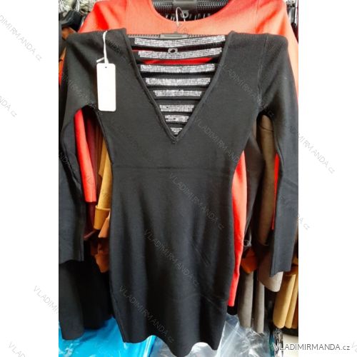 Šaty krátke spoločenské dlhý rukáv dámske (S-XL) MB21 IM619047
