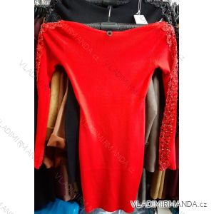 Šaty krátke spoločenské dlhý rukáv dámske (S-XL) MB21 IM619048
