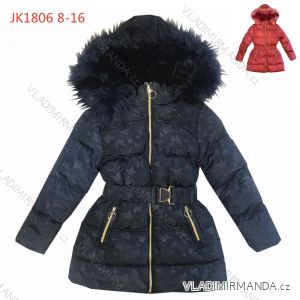 Bunda / kabát zimné s kožušinkou detský dorast dievčenské (8-16let) KUGO JK1806