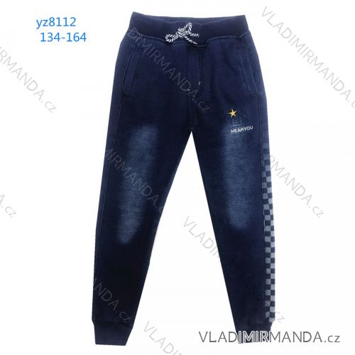 Rifle jeans teplé dlhé dorast chlapčenské (134-164) KUGO YZ8112
