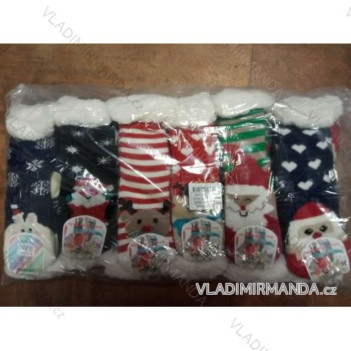 Ponožky teplé vianočný motív dorast dievčenské dámske (27-38) Virgin NA0840