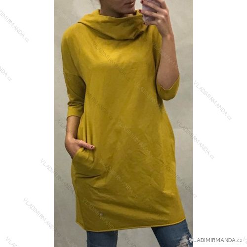 Šaty dlhý rukáv s Golier dámske (uni M / L) TALIANSKÁ MÓDA IM519515