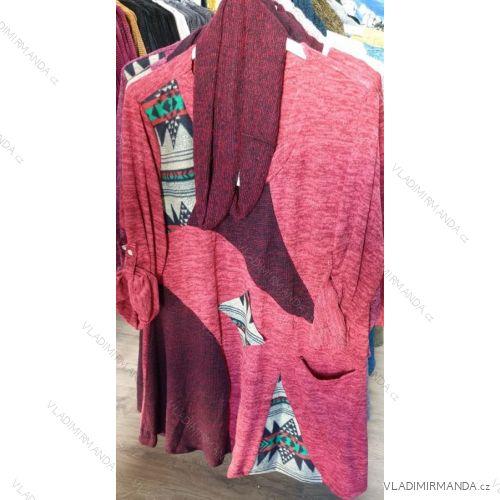 Šaty teplé dlhý rukáv dámske nadrozmerné (uni xl / 2xl) TALIANSKÁ MÓDA IM12190104