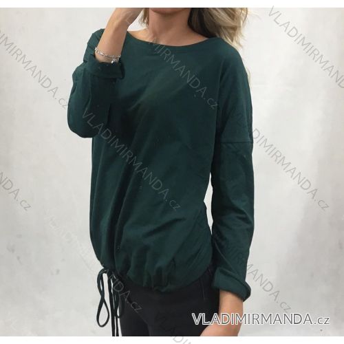 Tričko alá tunika na šnúrku dlhý rukáv dámske (uni M / L) ITALY MODA IM5188018