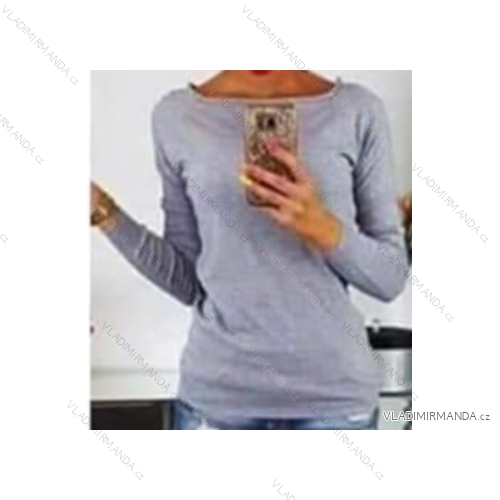 Tričko upletové dlhý rukáv dámske (uni s / m) TALIANSKÁ MÓDA IMC191206/DR