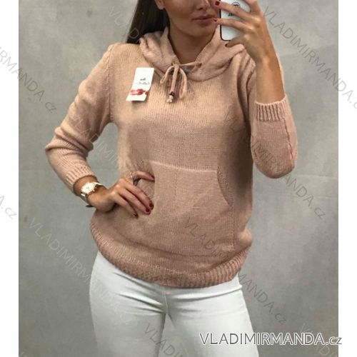 Sveter pulóver s kapucňou dámsky (uni s/l) TALIANSKÁ MÓDA IM319457