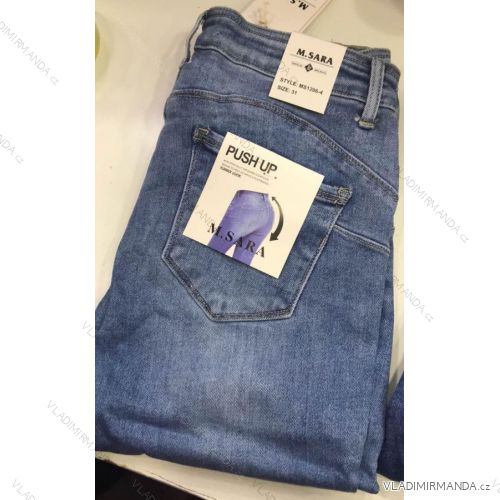 Rifle jeans push up dlhé dámske větší (29-38) M.SARA MA519S1206-4