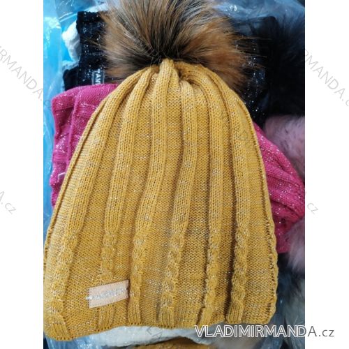 Čiapky zimné s brmbolcom dámska (ONE SIZE) Anwer POL219043
