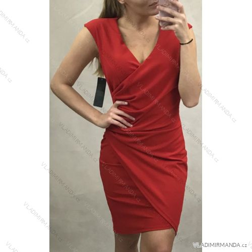 Šaty na široké ramienka elegantné spoločenské dámske (uni s / l) TALIANSKÁ MÓDA IM919836
