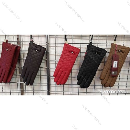 Rukavice zimné prstové koženkové dámske (ONE SIZE) Echt ECHT19PSB002