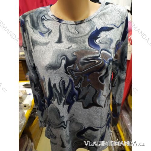 Tričko teplé dlhý rukáv dámske nadrozmerné (L-3XL) DUNAUONE PM119266
