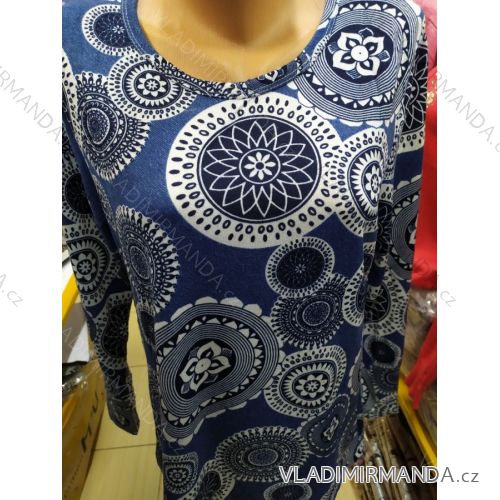 Tričko teplé dlhý rukáv dámske nadrozmerné (L-3XL) DUNAUONE PM119272