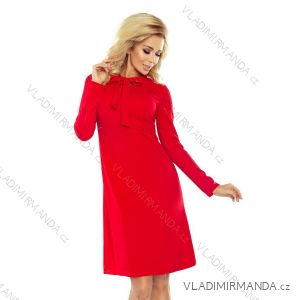 Lichobežníkové šaty OLA s viazaním na krku - červené 158-2
 NMC-158-2