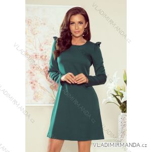264-1 NELL Trapezoidal dress with Frills - green
 NMC-264-1