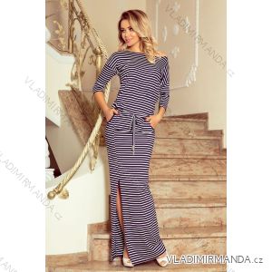 220-5 MAXI športy dress - white and navy blue stripes
 NMC-220-5