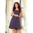 241-1 STELLA Dress with a neckline - dark blue in polka dots
 NMC-241-1