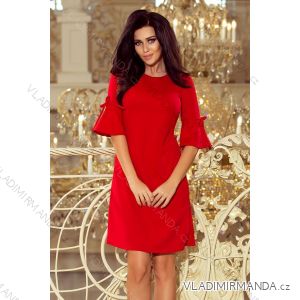 217-1 NEVA Trapézové šaty s rozšírenými rukávmi - červené
 NMC-217-1