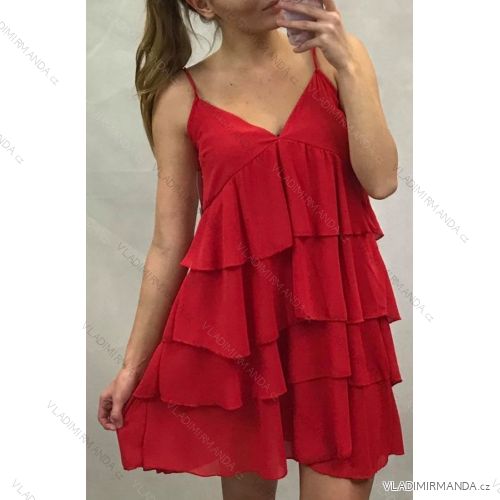 Šaty elegantné na ramienkach společenké dámske (uni s / m) talianske MÓDA IMT19623 1146 - ružová svetlejšie