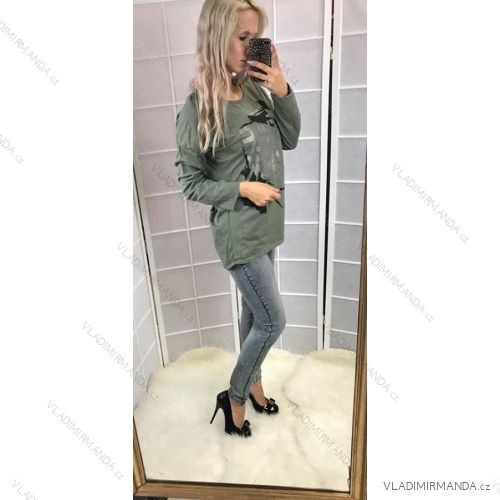 Tričko dlhý rukáv dámske (uni m/xxl) TALIANSKÁ MÓDA IM718016