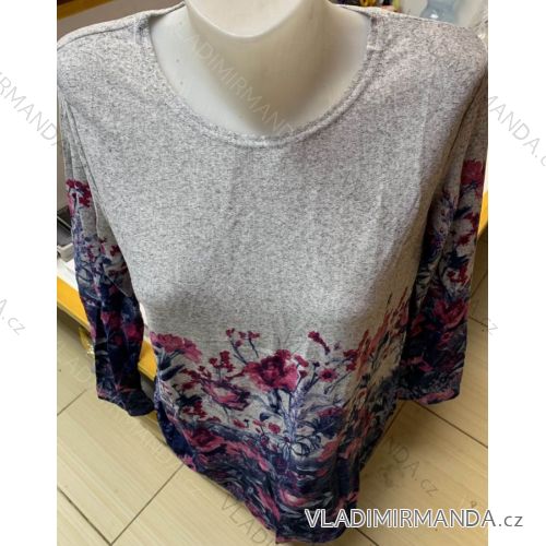 Tričko teplé dlhý rukáv dámske nadrozmerné (L-3XL) POĽSKÁ MÓDA PM119273
