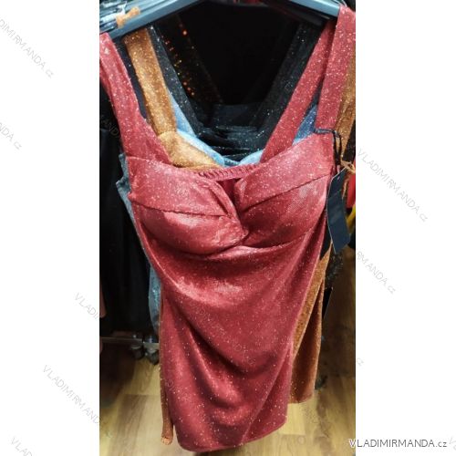 Šaty elegantné krátke dámske na ramienka (uni s-l) TALIANSKÁ MÓDA IM919889