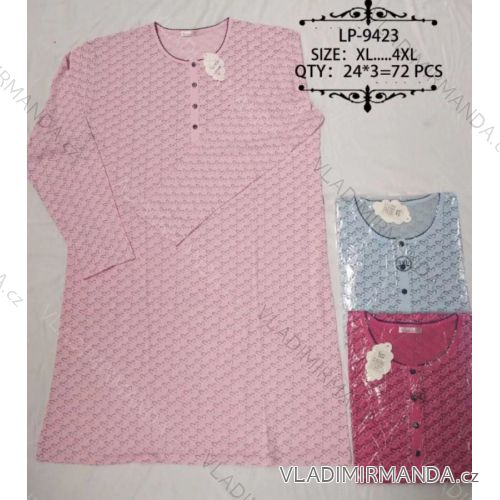 Košele nočné dlhý rukáv dámska nadrozmerná (xl-4XL) VALERIE DREAM LP-9423