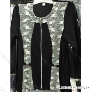 Šaty tunika predĺžená dlhý rukáv na zips dámske nadrozmerné (l-4XL) POĽSKÁ MÓDA PM520020
