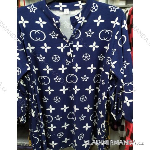 Šaty tunika predĺžená dlhý rukáv dámske nadrozmerné (xl-4XL) POĽSKÁ MÓDA PM120008
