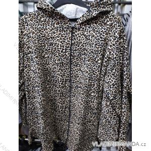 Mikina leopardí vzor s kapucňou dlhý rukáv dámska nadrozmerná (xl-4XL) Poľsko moda PM120010
