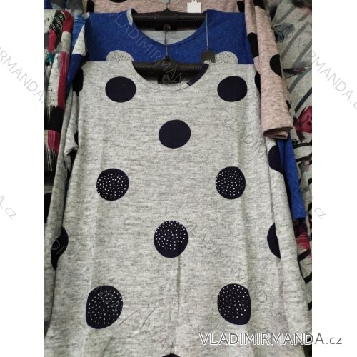 Tričko teplé dlhý rukáv dámske nadrozmerné (l-3XL) ERBOSSI PM120017