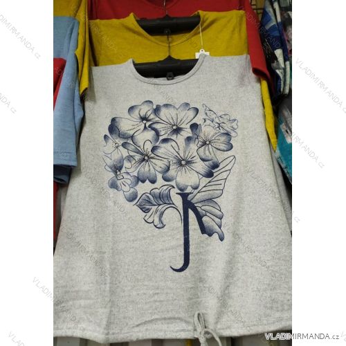 Tričko s kamienkami 3/4 rukáv dámske nadrozmerné (l-3XL) ERBOSSI PM120020