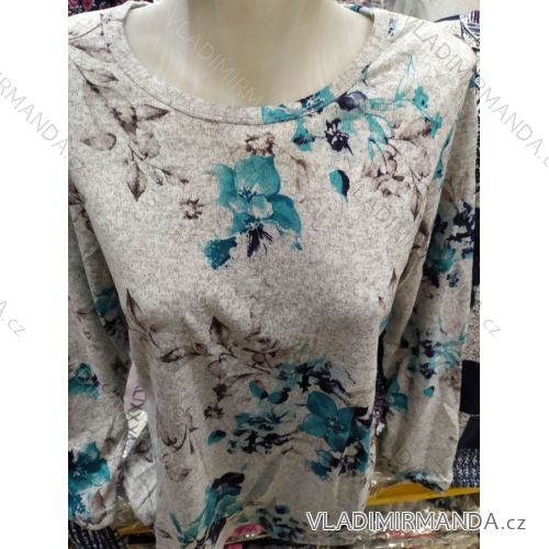 Tričko tunika dlhý rukáv dámske nadrozmerné (l-3XL) DUNAUONE PM120034