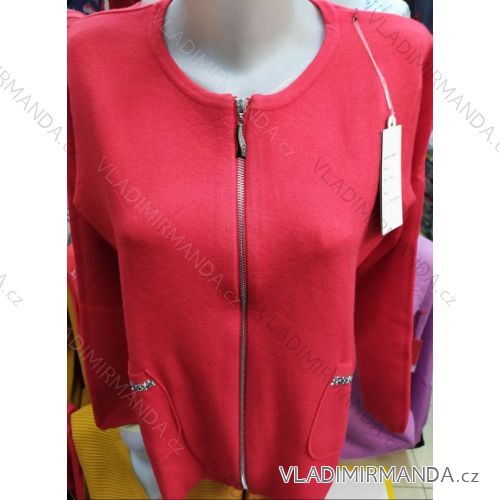 Sveter na zips dlhý rukáv dámsky (m-2xl) POĽSKÁ MÓDA PM120042