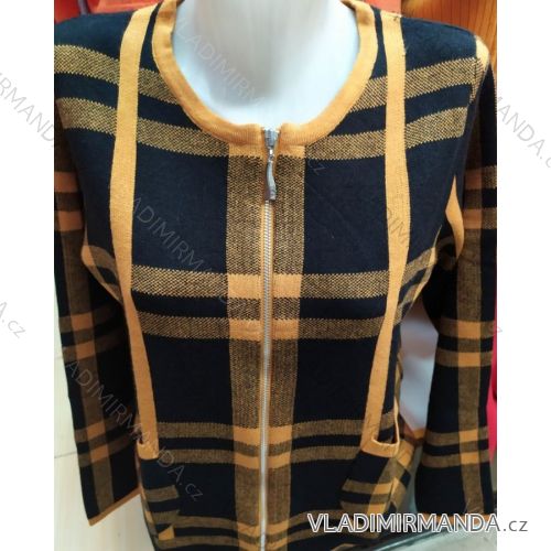 Sveter na zips dlhý rukáv dámsky (m-2xl) POĽSKÁ MÓDA PM120043
