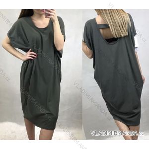 Šaty oversize krátký rukáv dámské nadrozměr (4XL/5XL ONE SIZE) ITALSKÁ MÓDA IM424EDITA