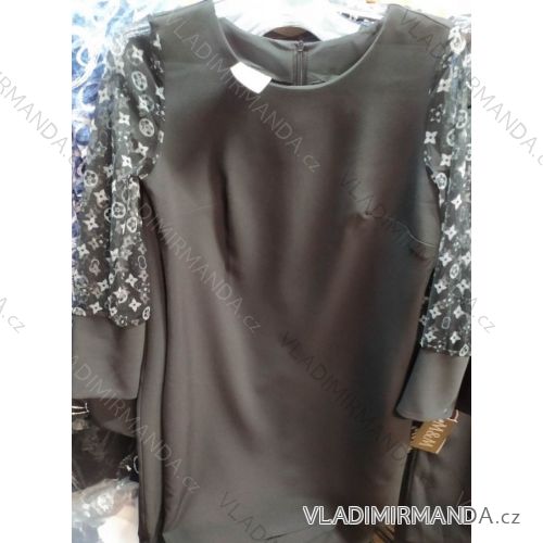 Šaty dlhý rukáv dámske nadrozmerné (l-4XL) POĽSKÁ MÓDA PM520023