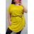 Šaty krátký rukáv oversize dámské nadrozměr s páskem (XL/2XL) ITALSKÁ MÓDA IM421443